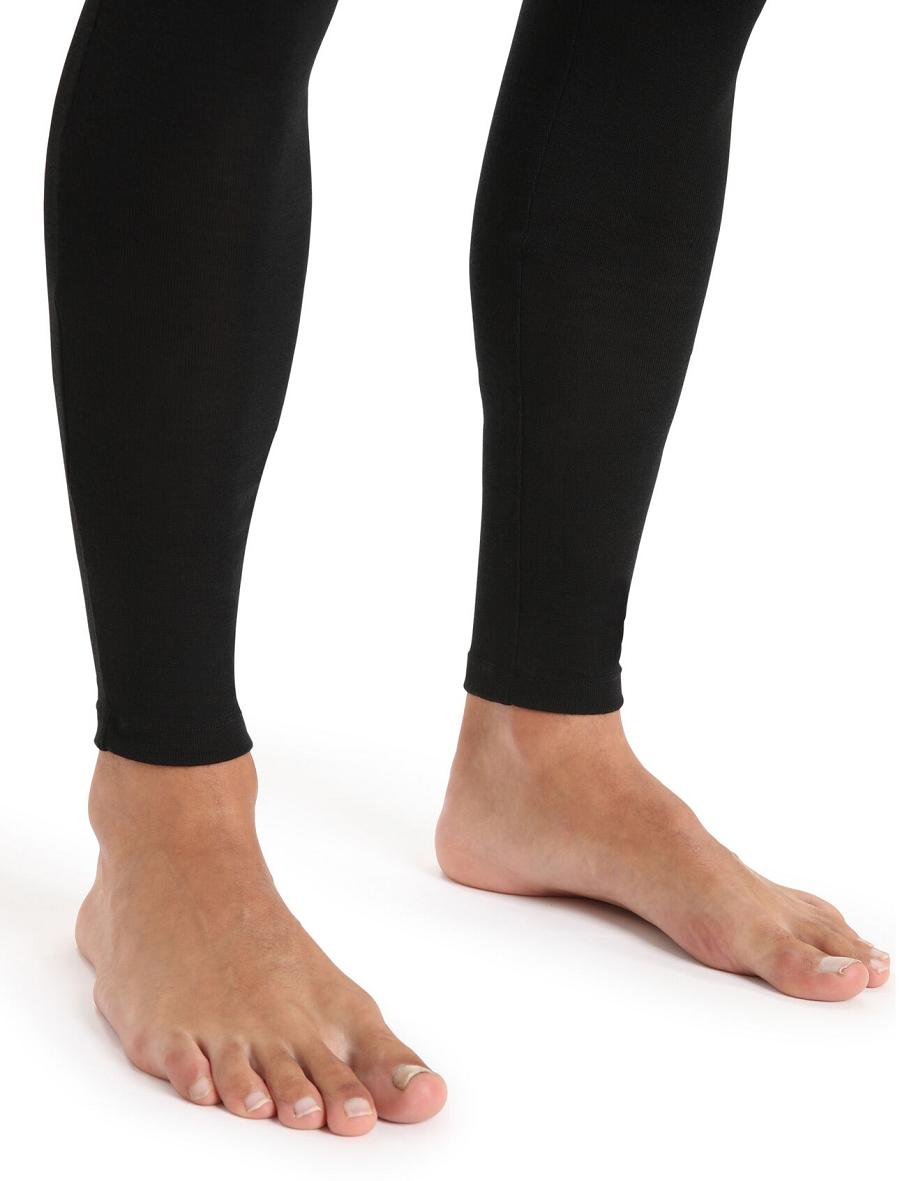 Black Icebreaker Merino 175 Everyday Thermal Leggings Men's Base Layers | AU 1401LISH